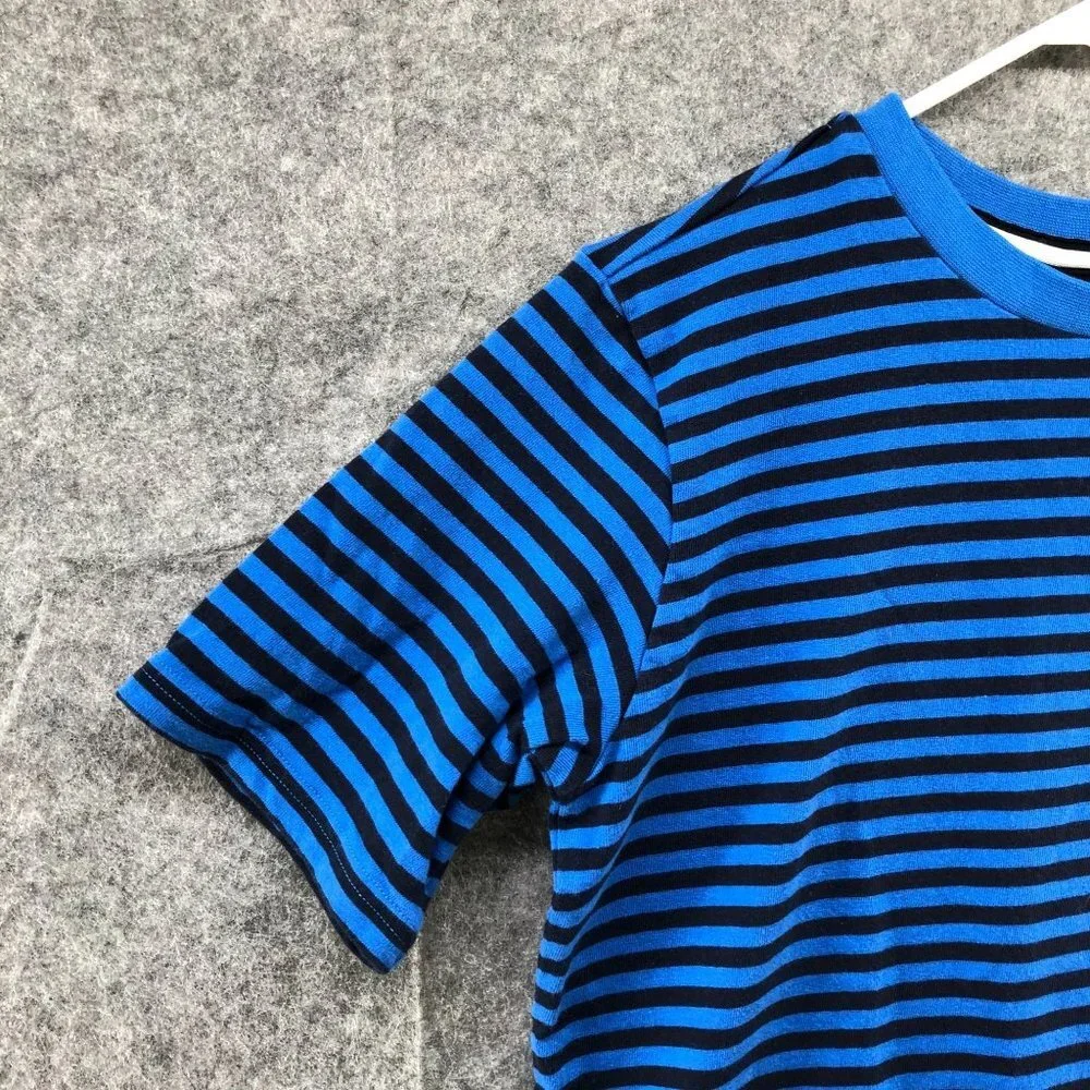 Nike‎ Air Kids XL Striped Blue Black Logo T Shirt Short Sleeve Crew Neck
